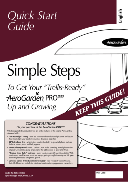 AeroGarden Extra Elite and Pro 200 Quick Start Guide
