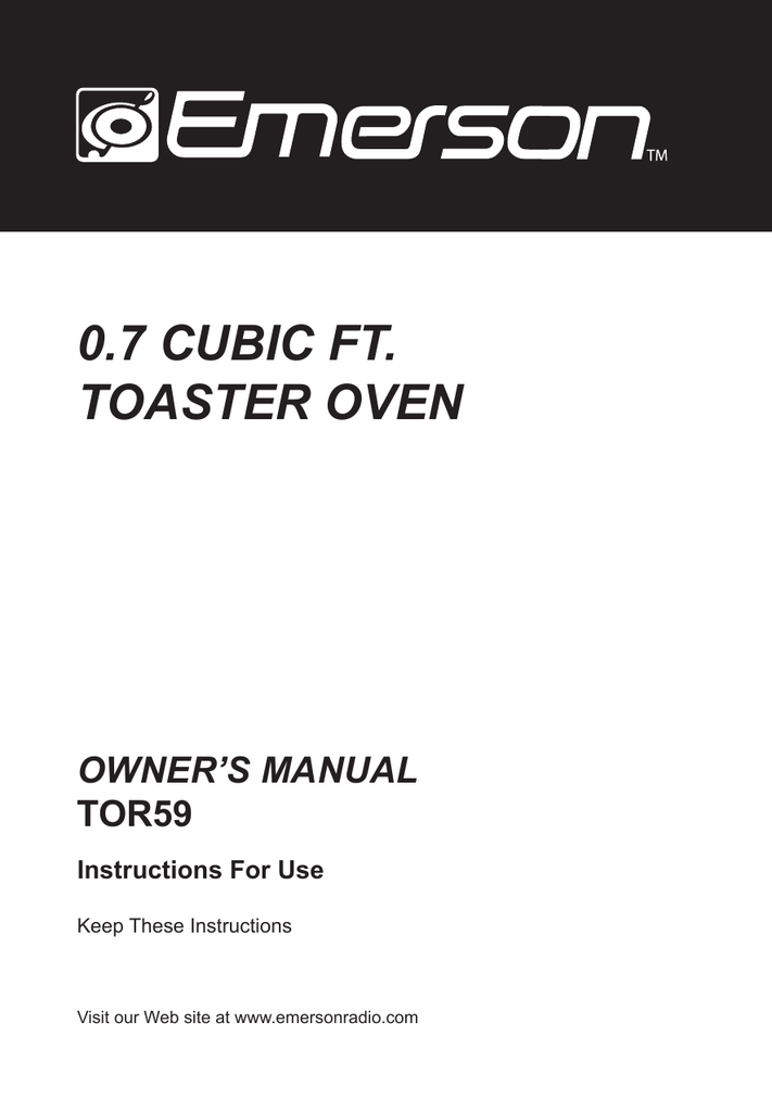 Emerson Toaster Oven Instruction Manual | Decoration Items Image