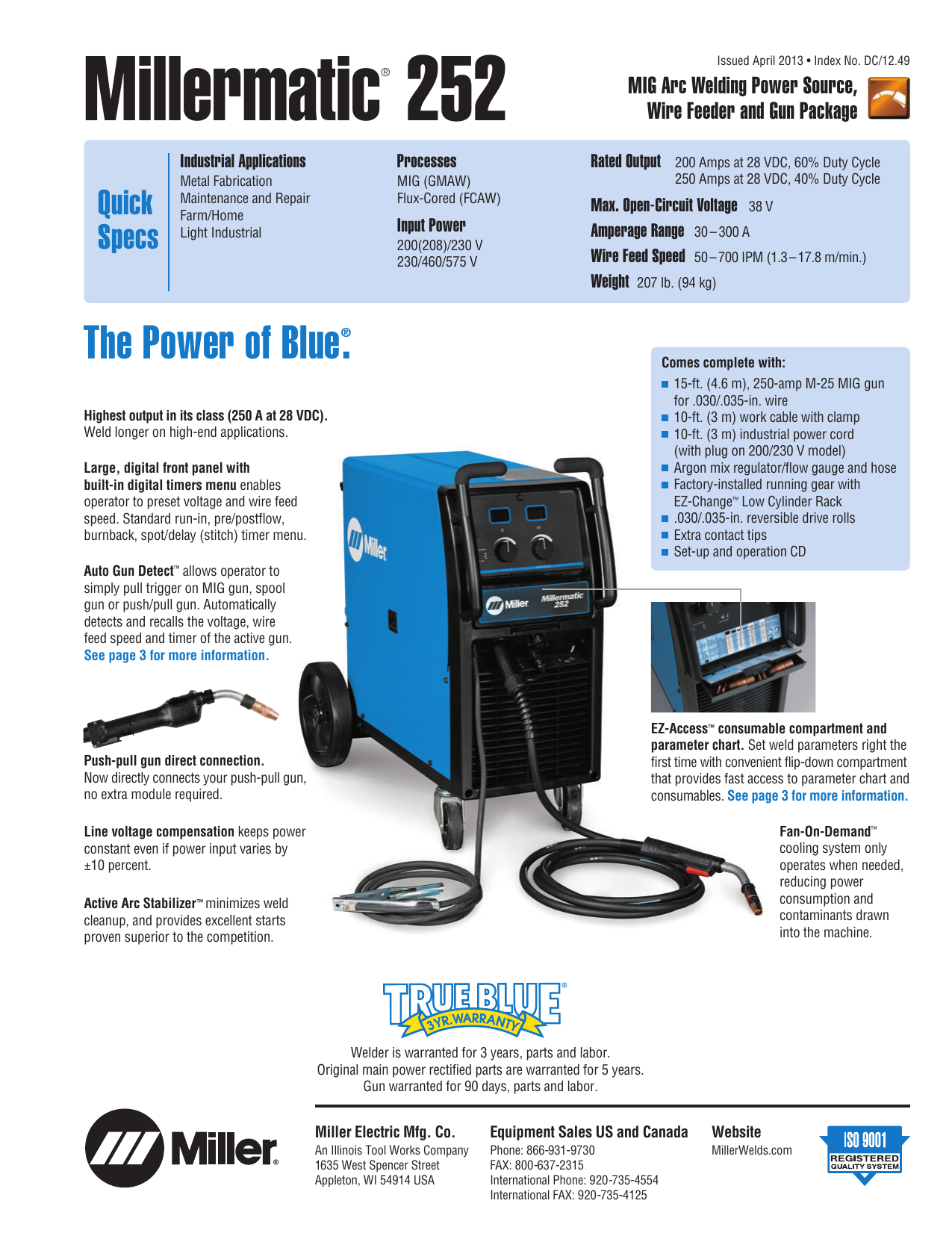 Miller Mig Welder 252 Settings Chart