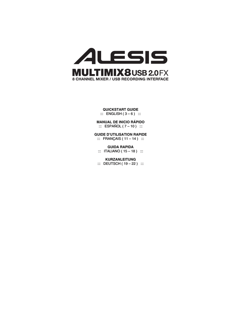 Alesis Multimix 8 Usb Drivers For Mac