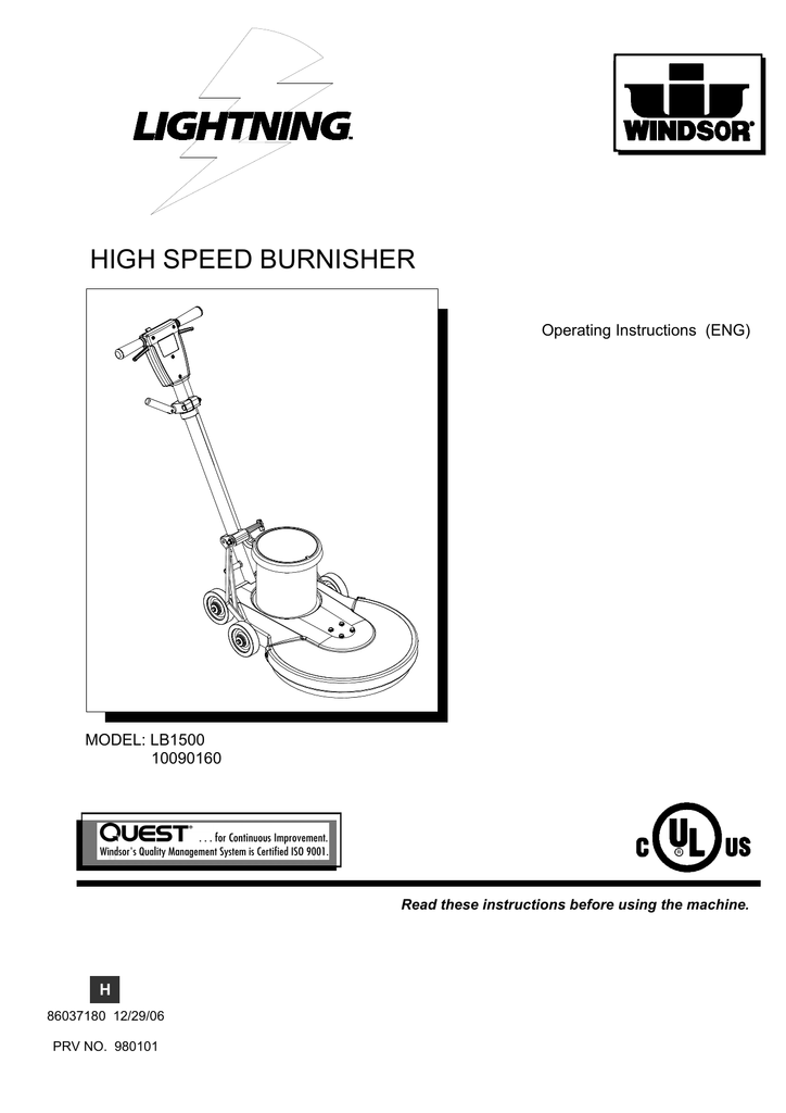 windsor lightning battery burnisher