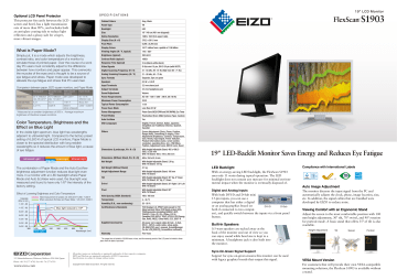 Eizo | User manual | FlexScan S1903 brochure | Manualzz