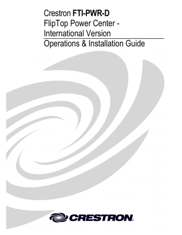 Crestron FTI-PWR-D Installation guide | Manualzz