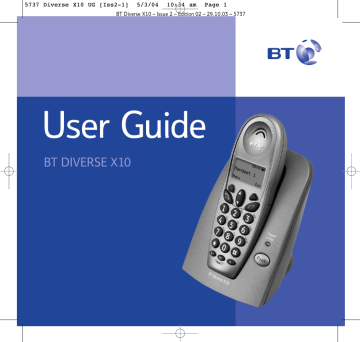 BT X10 Cordless Telephone User manual | Manualzz