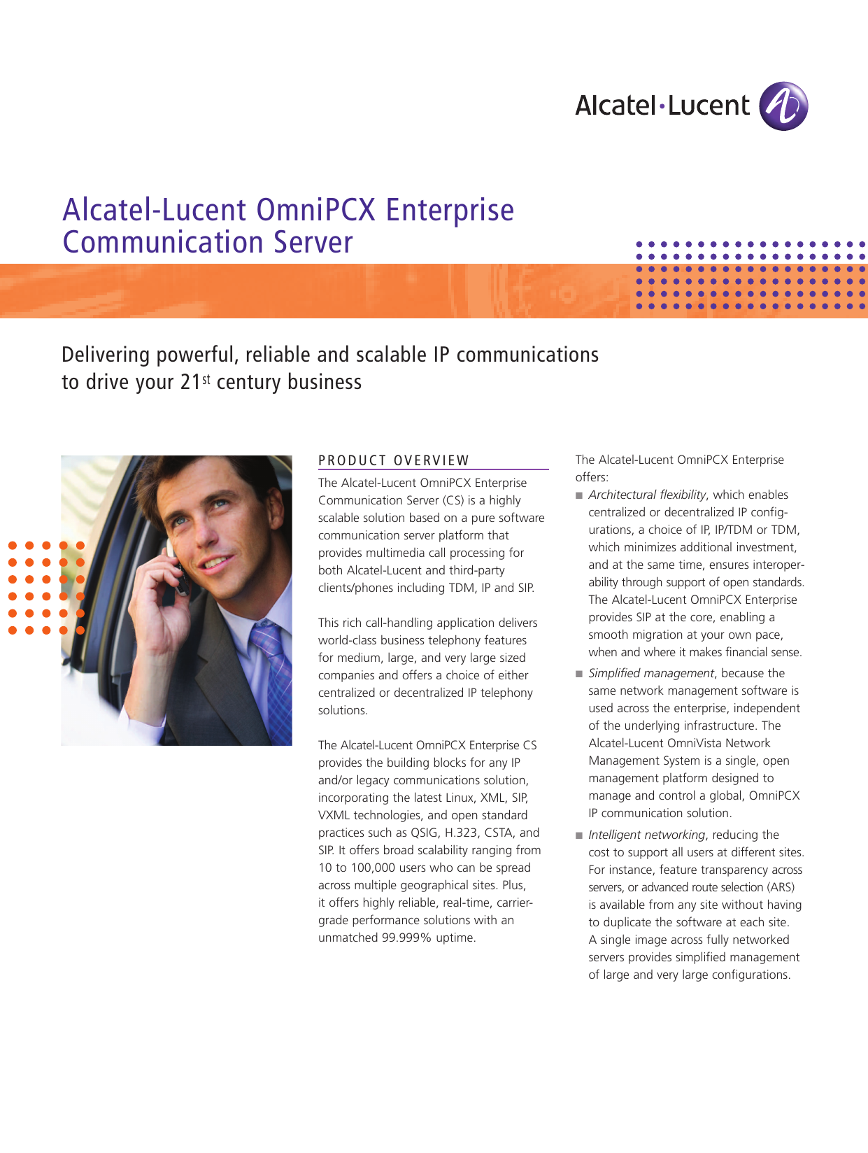 Alcatel | User manual | OmniPCX Enterprise datasheet - ref | Manualzz