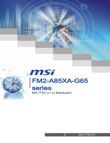 User's manual | MSI FM2-A85XA-G65 series User`s manual | Manualzz