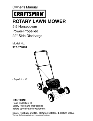 Craftsman lawn mower online owner's manual