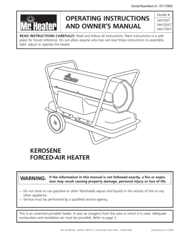 Mr. Heater MH75KT Operating instructions | Manualzz