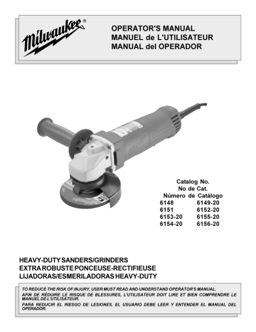 Milwaukee 6151 Operator's Manual | Manualzz