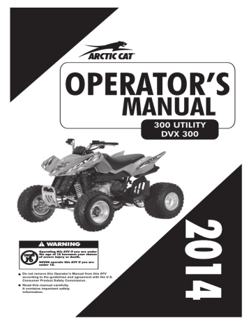 Arctic Cat Atv 300 Dvx Operator S Manual Manualzz