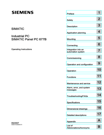 Siemens Pc 677b Operating Instructions Manualzz