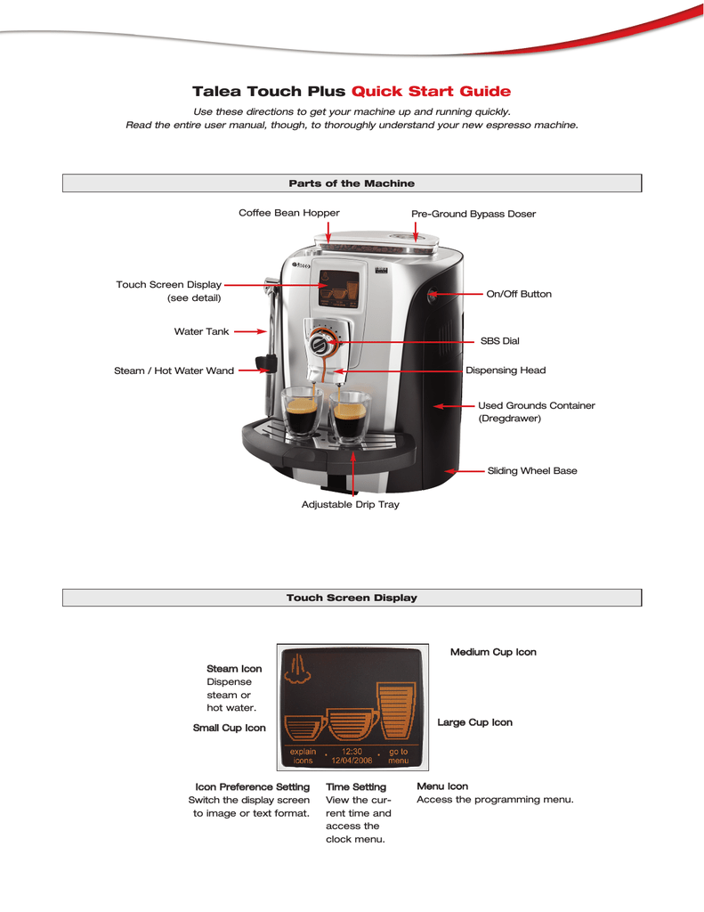 Saeco Talea User Manual Manualzz