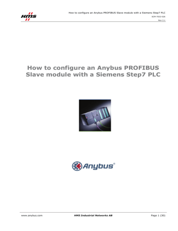 Siemens | GS..D.. | User manual | How to configure an Anybus PROFIBUS Slave module with a | Manualzz