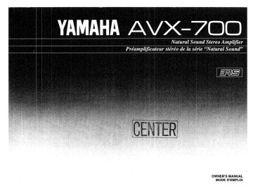 Yamaha AVX-700 Owner's manual | Manualzz
