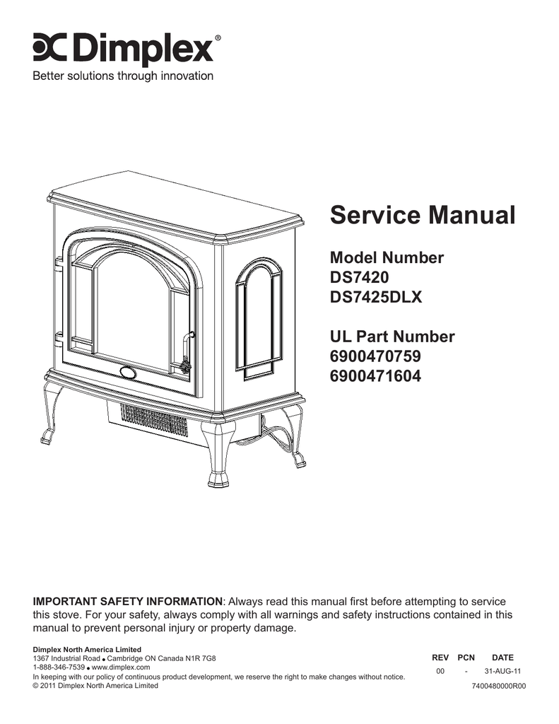 Dimplex DS7425DLX Service manual Manualzz