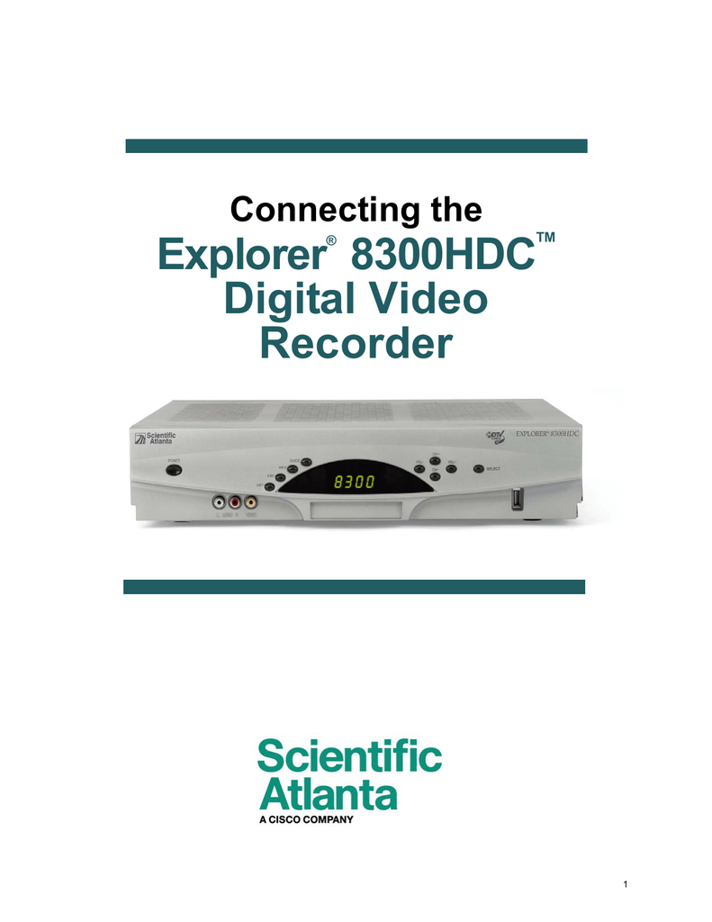 Scientific Atlanta Explorer 8300HDC Connecting Manual Manualzz