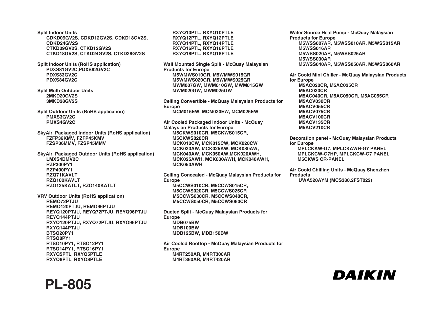 PL-805 - daikin | Manualzz