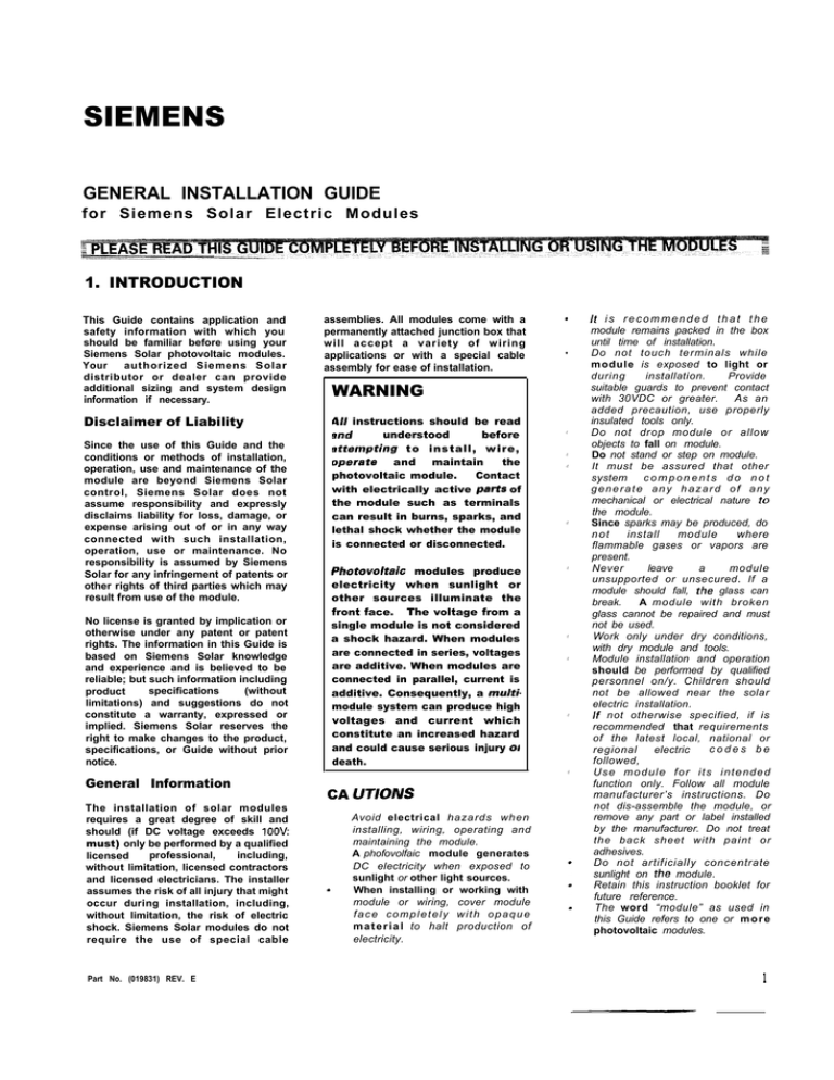 Siemens SP65 Installation guide | Manualzz
