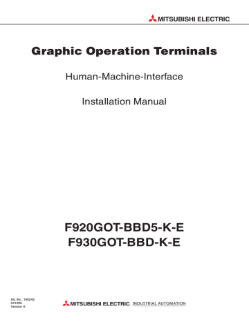 Mitsubishi 930 Installation manual | Manualzz