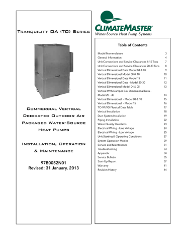 ClimateMaster DOAS CM3500, TOV User manual | Manualzz