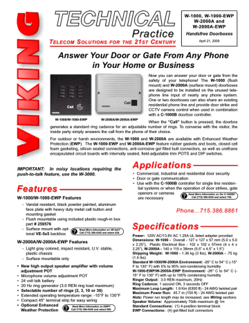 VIKING W-2000A-EWP Impact Resistant Doorbox w/ Enhanced Weather Protection 