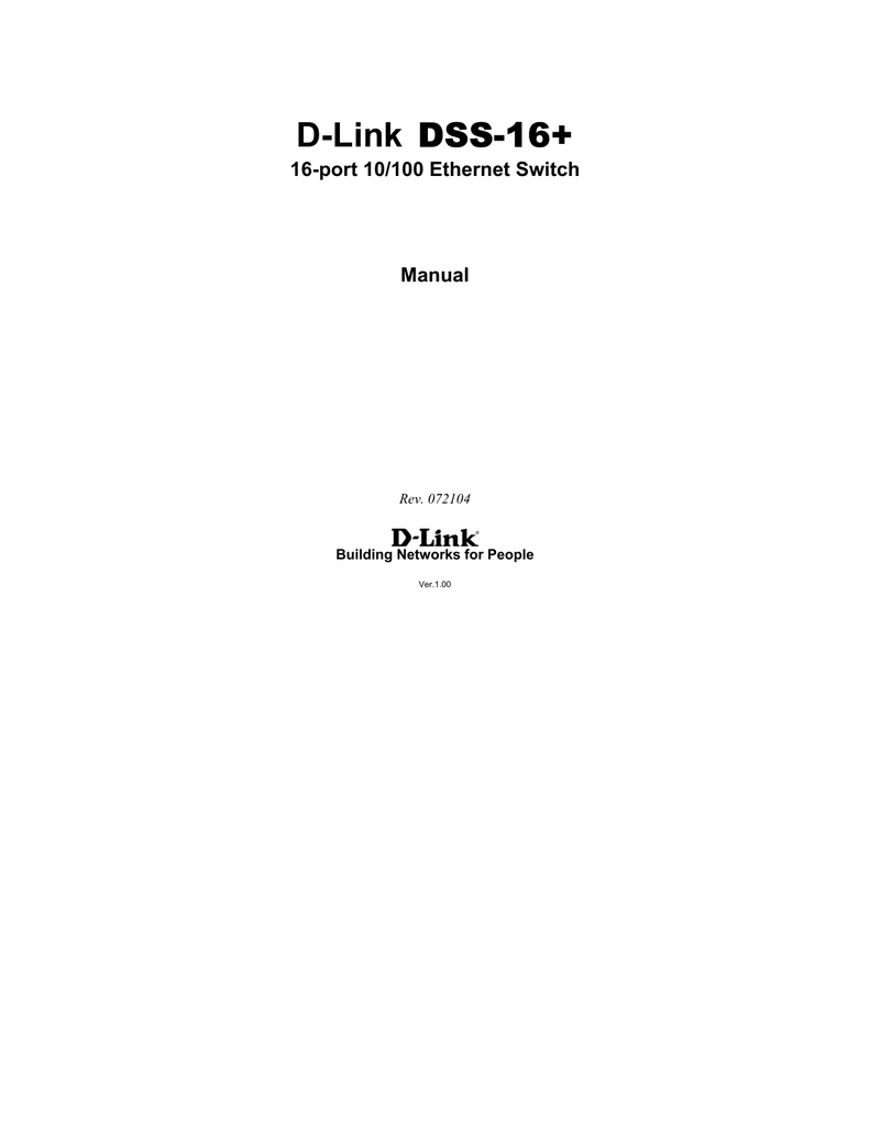 D-link Dss-16+ User Manual