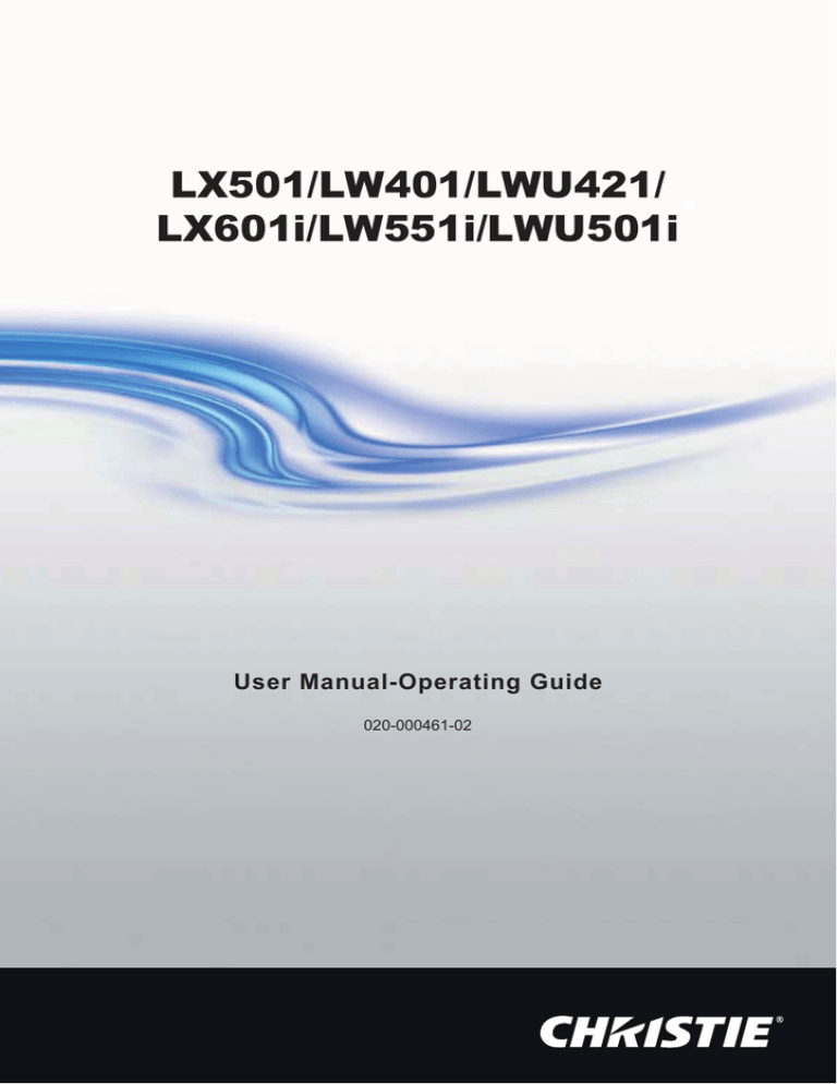 Christie LW551i User manual | Manualzz