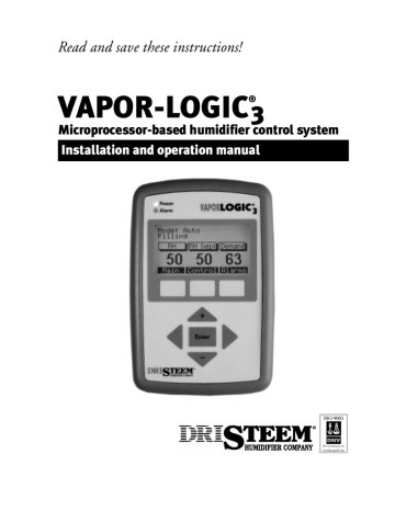 DriSteem Vapor-logic 3, Vapor-logic3 Operating instructions | Manualzz