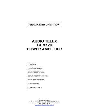 AUDIO TELEX DCM120 Operation Manual | Manualzz
