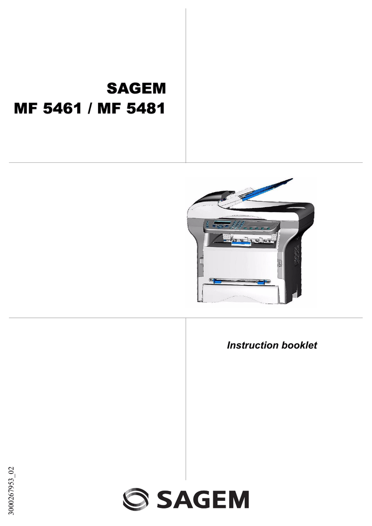TÉLÉCHARGER DRIVER SAGEM MF 5461