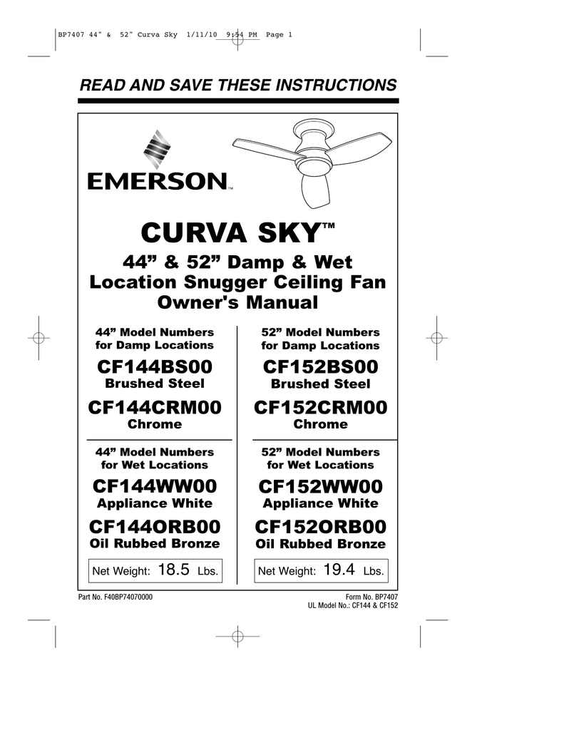 Emerson Curva Sky Cf152bs00 Owner S Manual Manualzz Com