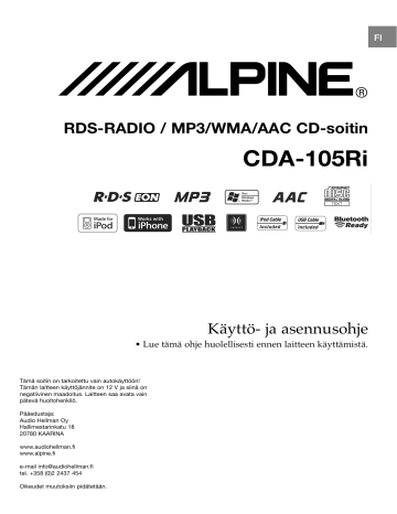 Alpine CDA 105 User manual | Manualzz