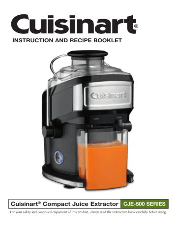 Cuisinart CJE-500 Compact Juice Extractor manual | Manualzz