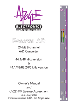 Apogee Rosetta AD Owner's Manual