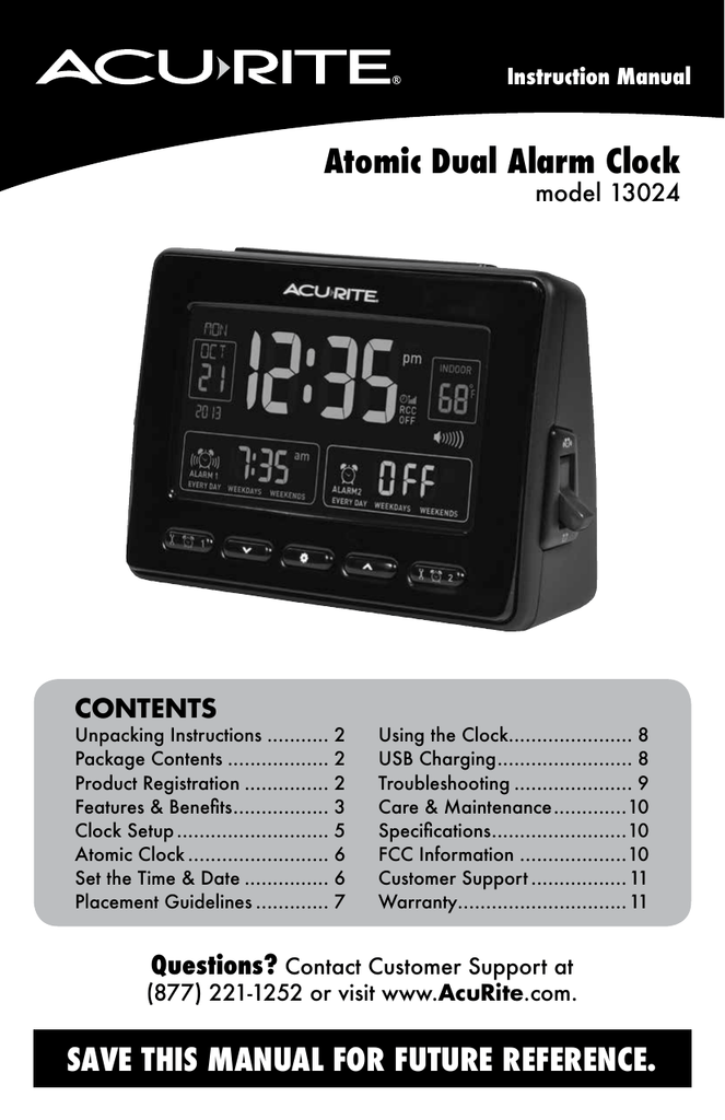 AcuRite Clock User manual Manualzz