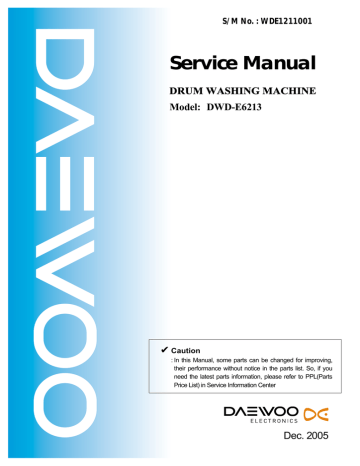 2. SPECIFICATION OF DRUM WASHING MACHINE. Daewoo DWD-E6213, DWD-E1211W'S | Manualzz