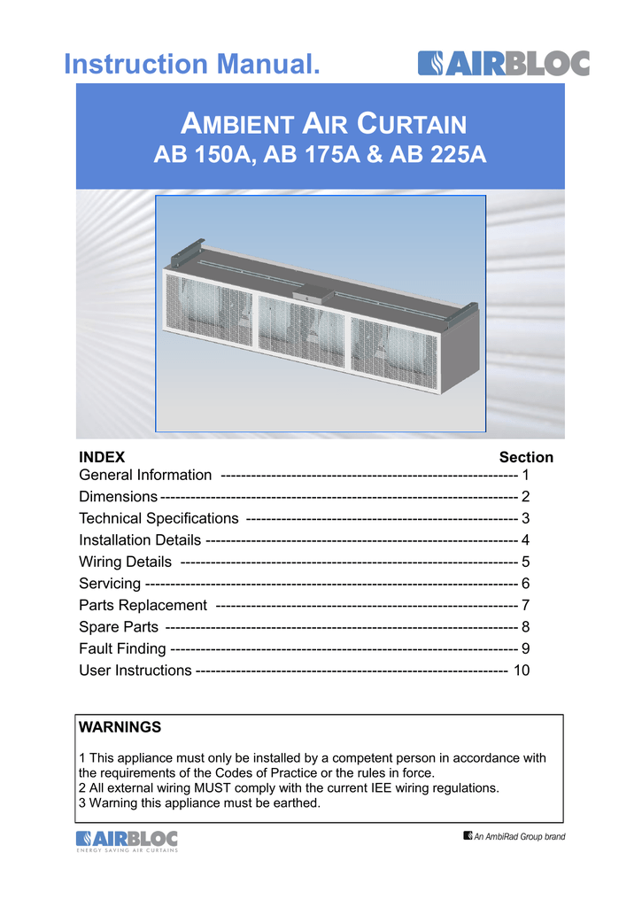 Airbloc Ab 175a Instruction Manual Manualzz Com