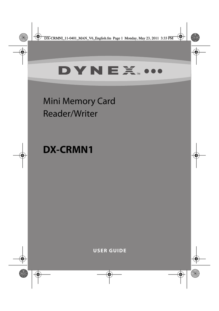 Dynex DXCRMN1 Mini Memory Card Reader/Writer User guide Manualzz
