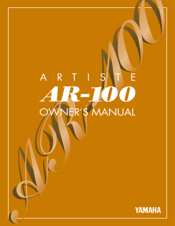 Yamaha AR-100 Specification | Manualzz