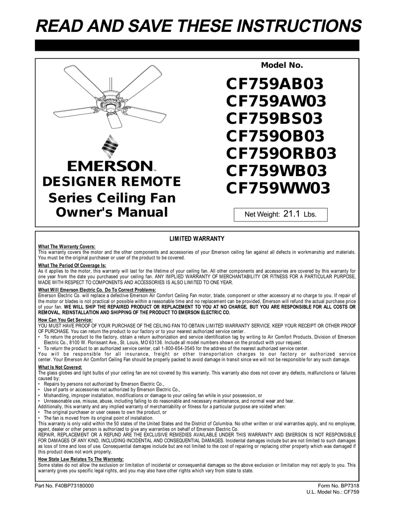 Emerson Ceiling Fans Sr400 4 Speed Ceiling Fan Remote Control With Receiver Amazon In Home Improvement