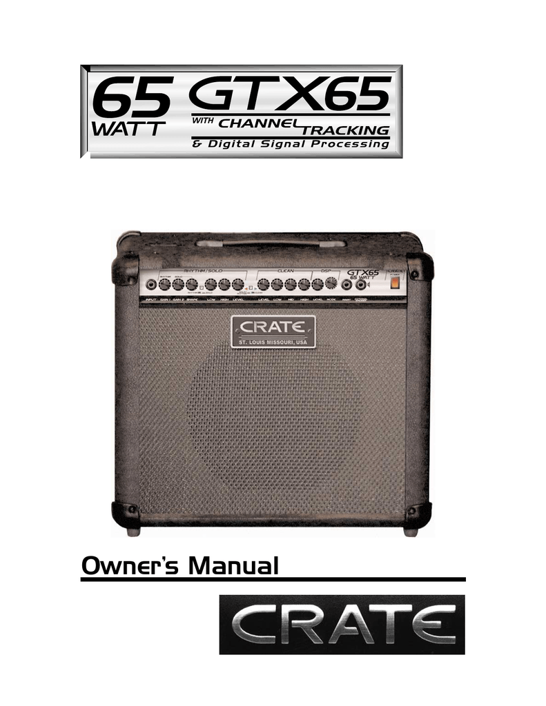 Crate Gtx65 Owner S Manual Manualzz