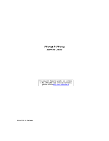 Datasheet | Acer PD723 Technical information | Manualzz