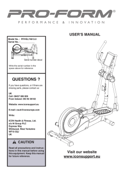 Proform 450 2024 le notice français