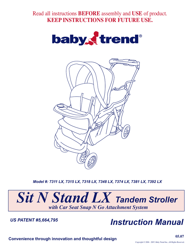 sit and stand lx baby trend