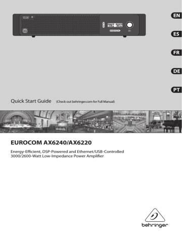Behringer EUROCOM AX6220, EUROCOM AX6240 Guide de démarrage rapide | Manualzz