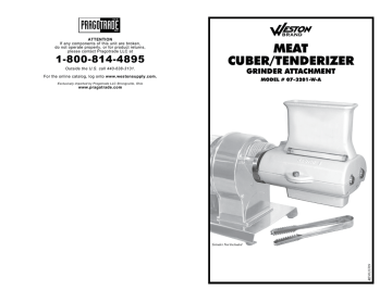 Weston Meat Cuber/Tenderizer Attachment 07-3201-W-A