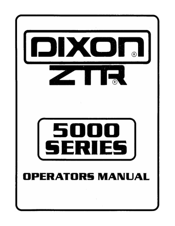 User manual | Dixon ZTR 5502 Operator`s manual | Manualzz