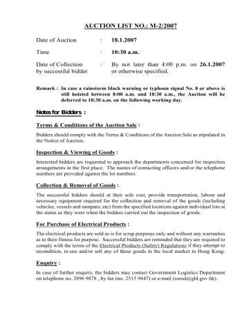 Auction List No M 2 07 Manualzz