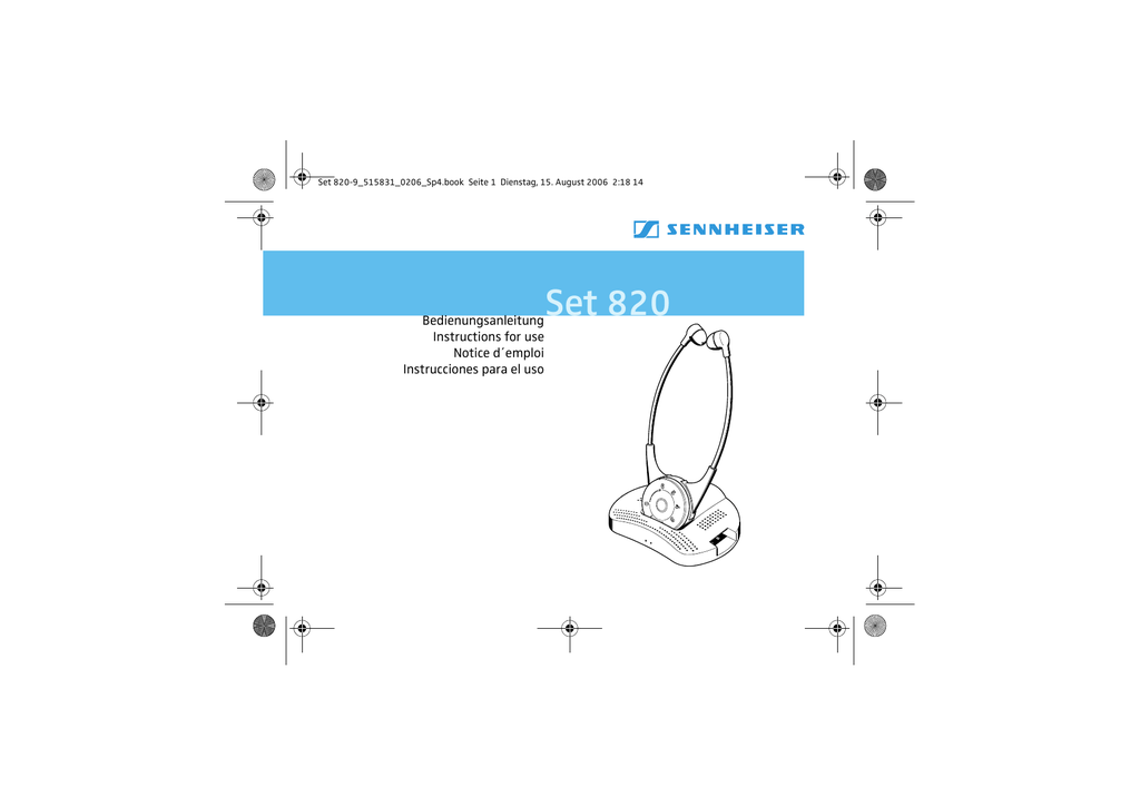 Sennheiser Set SET 820 Instruction manual | Manualzz