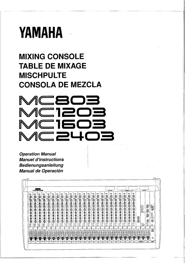 Yamaha MC2403, MC1203, MC1603, MC803 Owner's manual | Manualzz